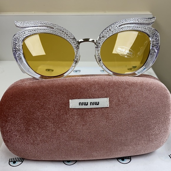 Miu Miu Gorgeous Sparkling Crystal Sunglasses New